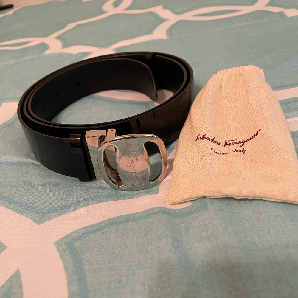 Salvatore Ferragamo Women Black Patent Belt